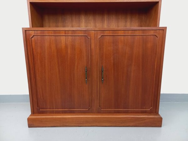 Meuble bibliothèque de rangement vintage en teck des années 60