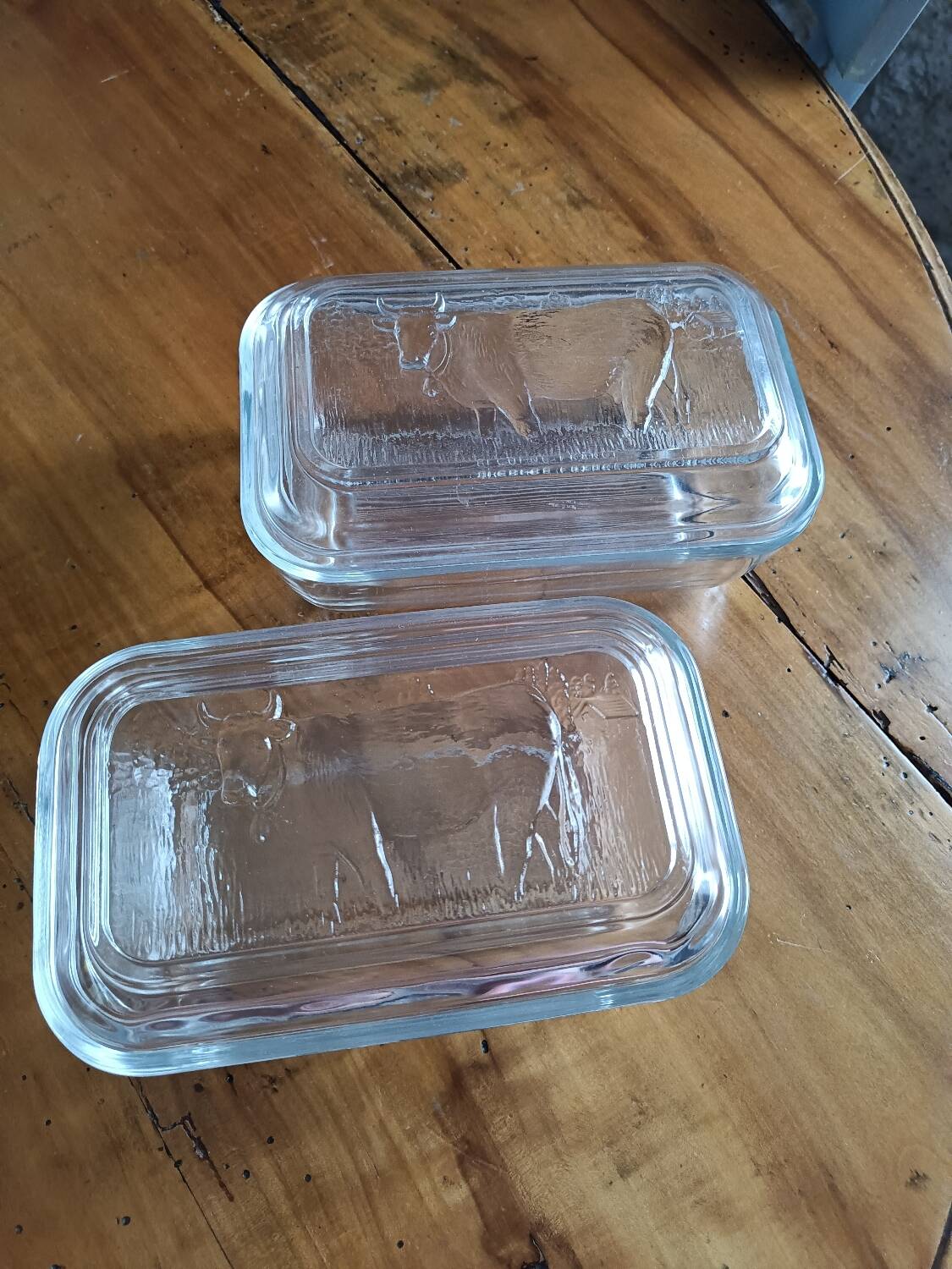 2 vintage "cow" butter dishes