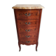 Chiffonnier Louis XV marqueterie et marbre