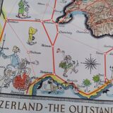 Beautiful poster map of Switzerland 1937