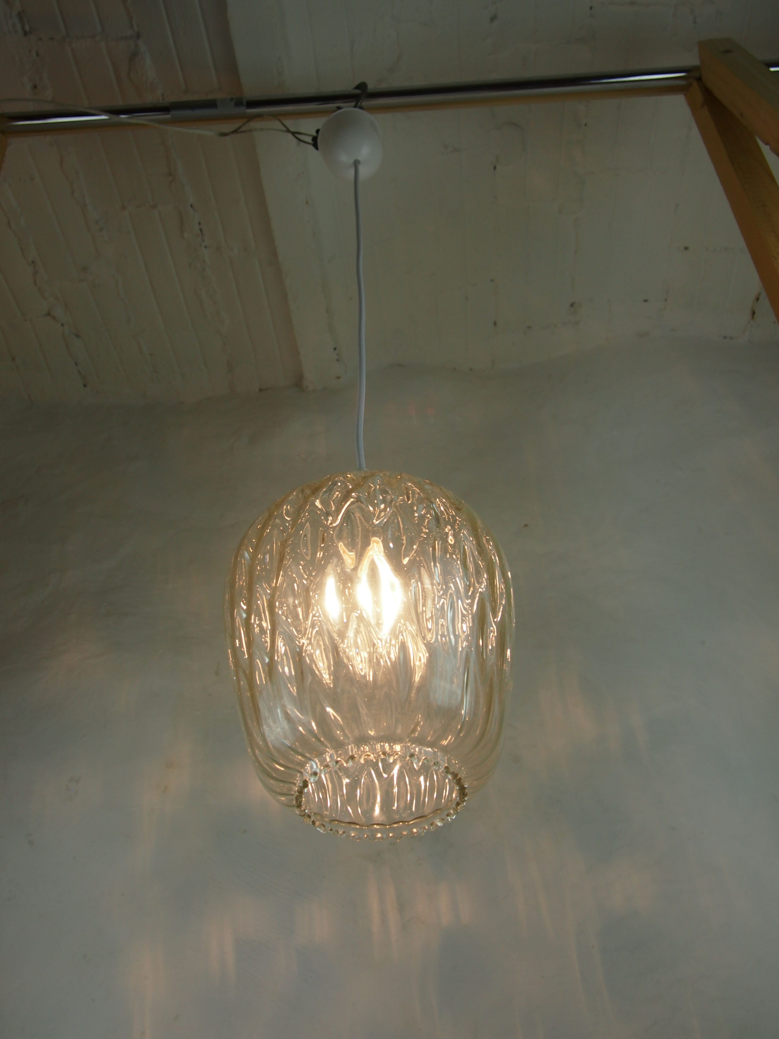 Suspension de Venini verre texturé vintage