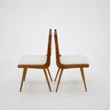 1960s Set of Six Rare Oak Dining Chairs, Czechoslovakia