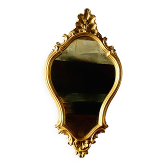 Rococo wall mirror in gold resin