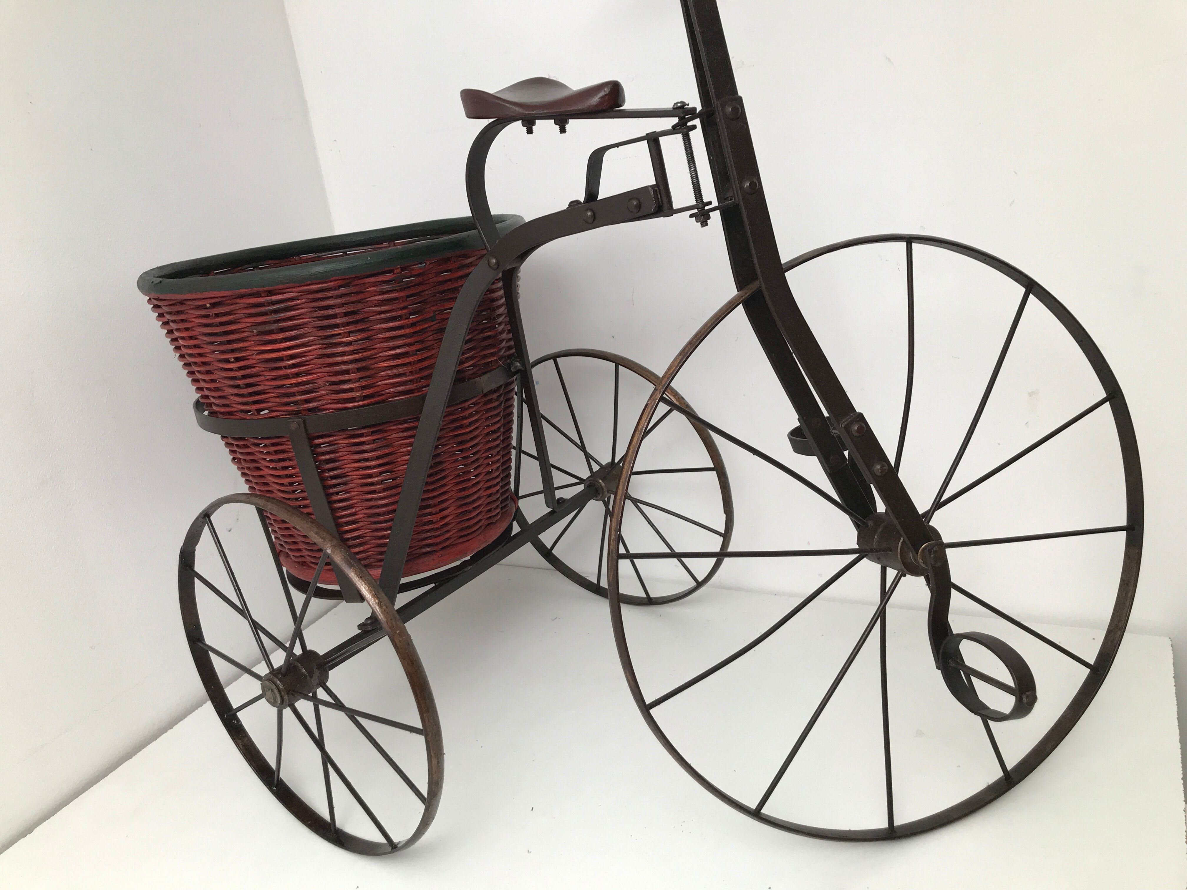 Old wood wrought iron tricycle bike