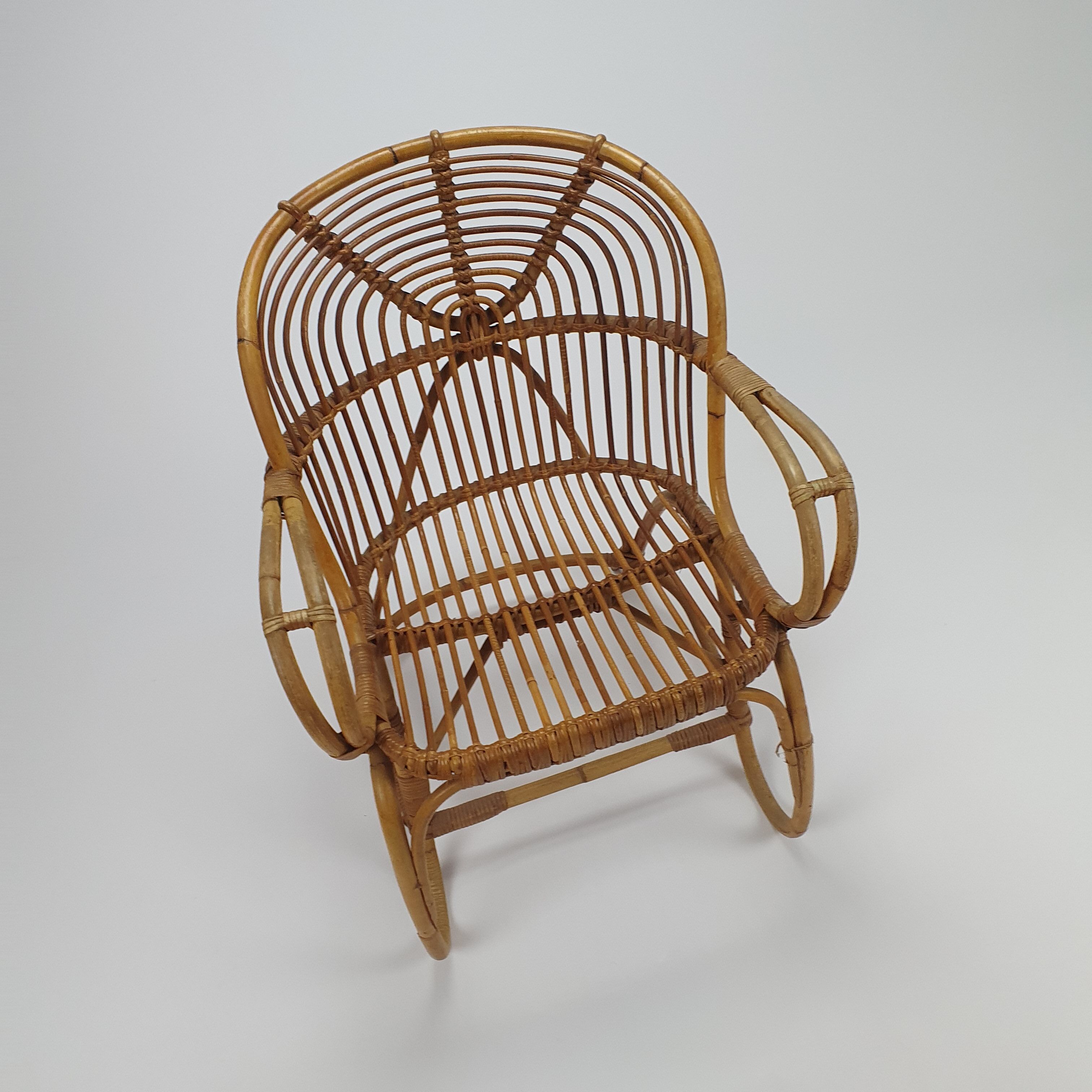 Mid Century Rattan Side Chair, 1960s