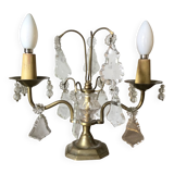 Lampe ancienne en laiton 2 branches