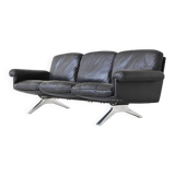 Canapé 3 places De Sede modèle DS-31 en cuir noir, Suisse 1970