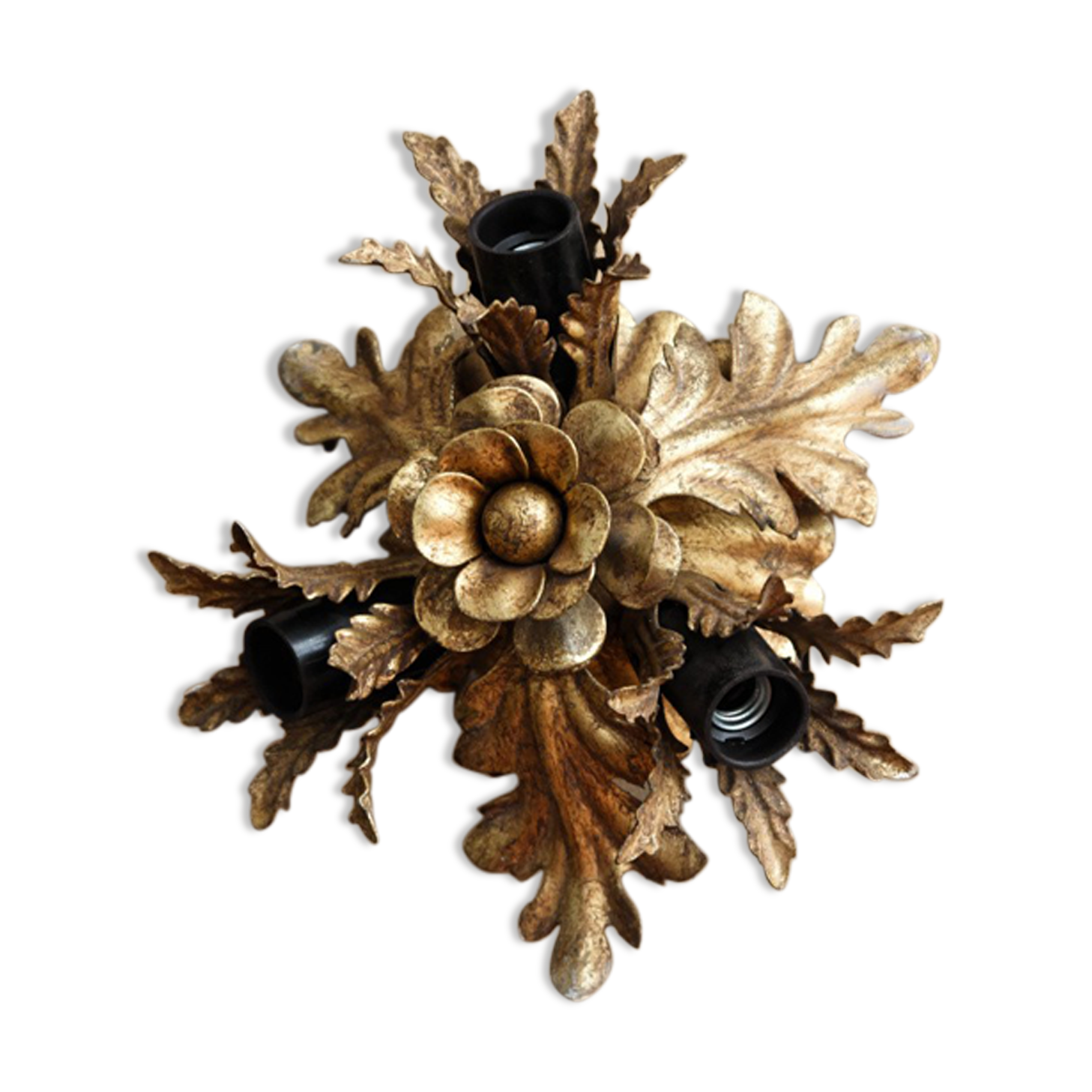 Vintage wall lamp, golden metal