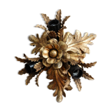 Vintage wall lamp, golden metal