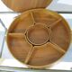 Mid century sewing box with / asystent / Service platform  teak 1960/70s