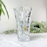 Small vintage vase in Cristal D'Arques geometric pattern