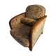 Art Deco armchair with system - original floral velvet fabric
