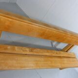 Modernist solid beech wooden pew 1960’s