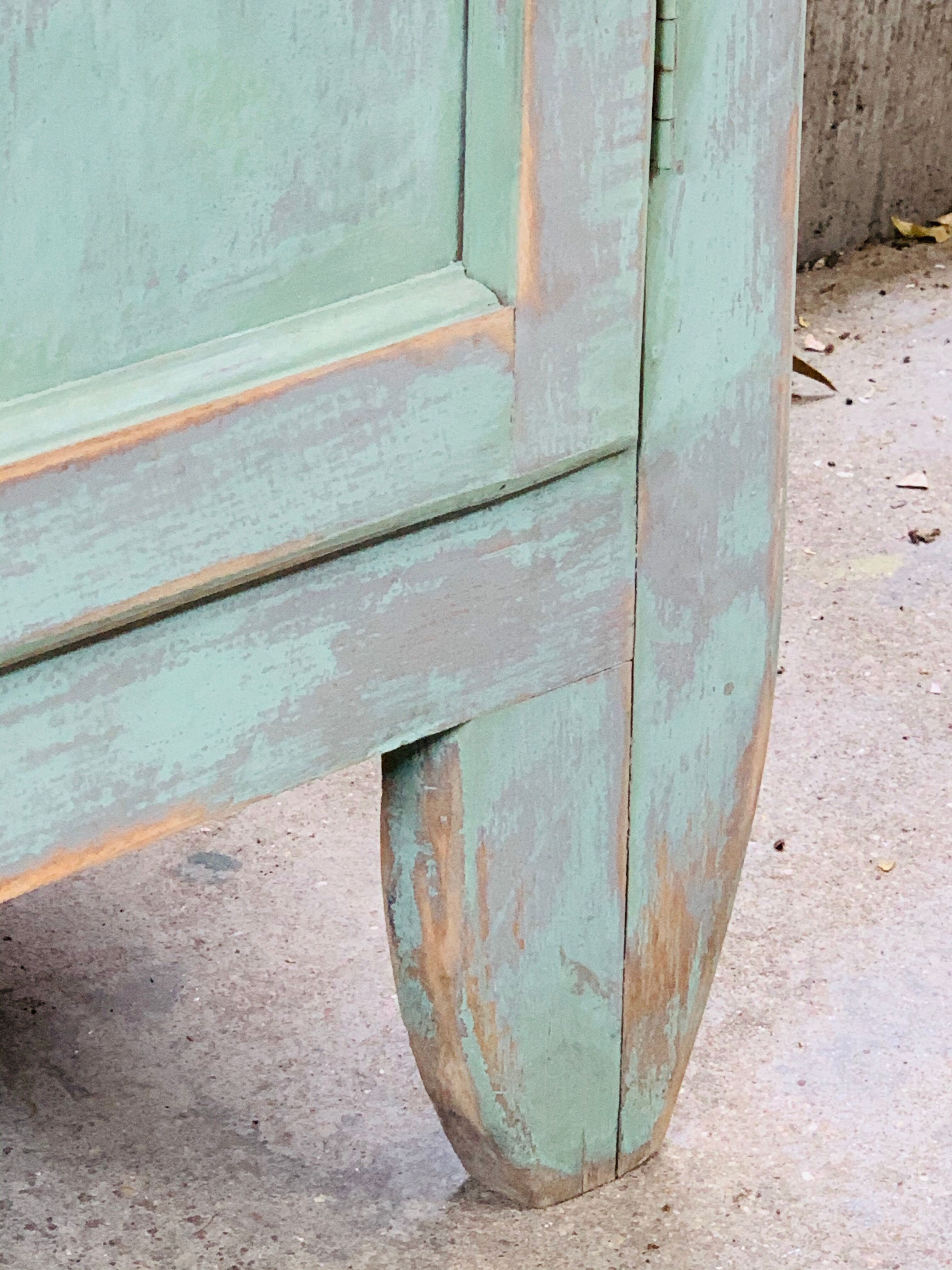 Parisian buffet patine celadon green and bluish grey