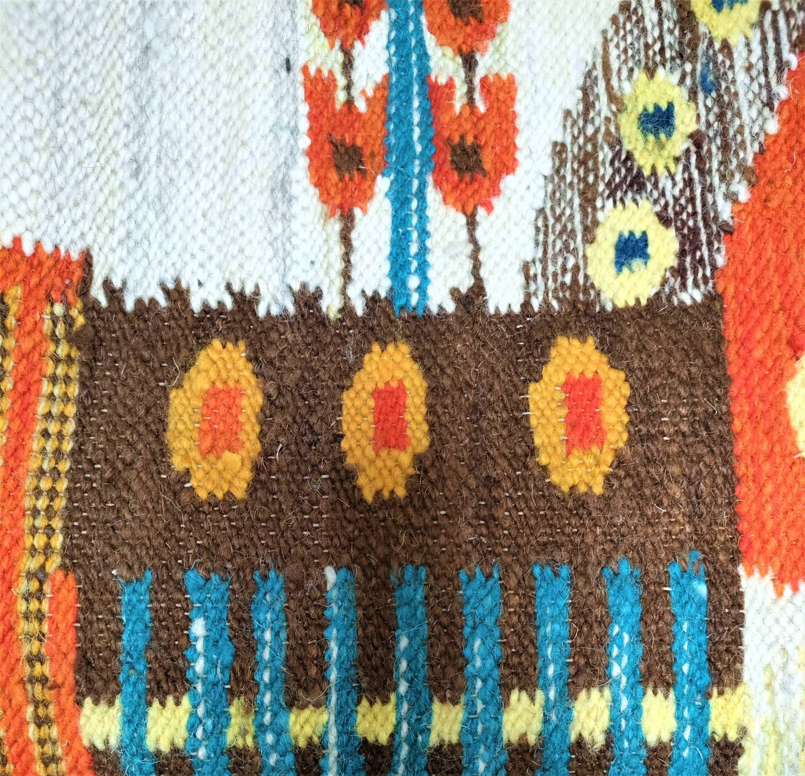 Tapisserie kilim fait main artisanat polonais années 70
