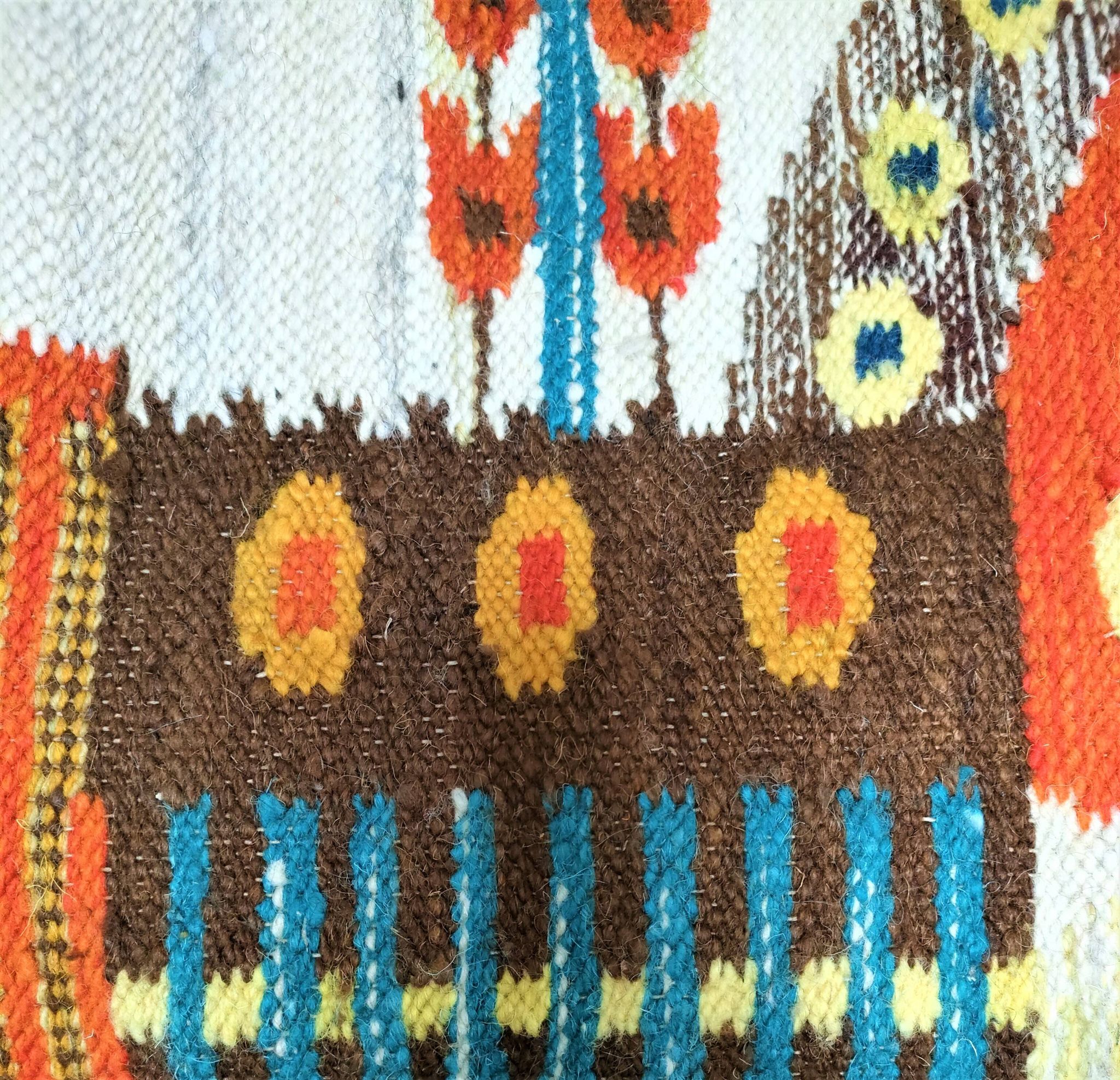 Tapisserie kilim fait main artisanat polonais années 70
