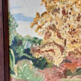 Oil painting on canvas terrace Signed May 1962