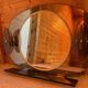 Brown smoked glass wall mirror - sconces & shelf - Italian design 1