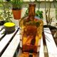 Vintage 6 sided amber bottle
