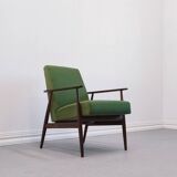 1960 Henryk Lis Mid Century Armchair in Green Velvet