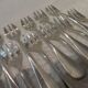 12 silver-plated oyster forks, Ercuis goldsmith, baguette-shaped, 14.3 cm