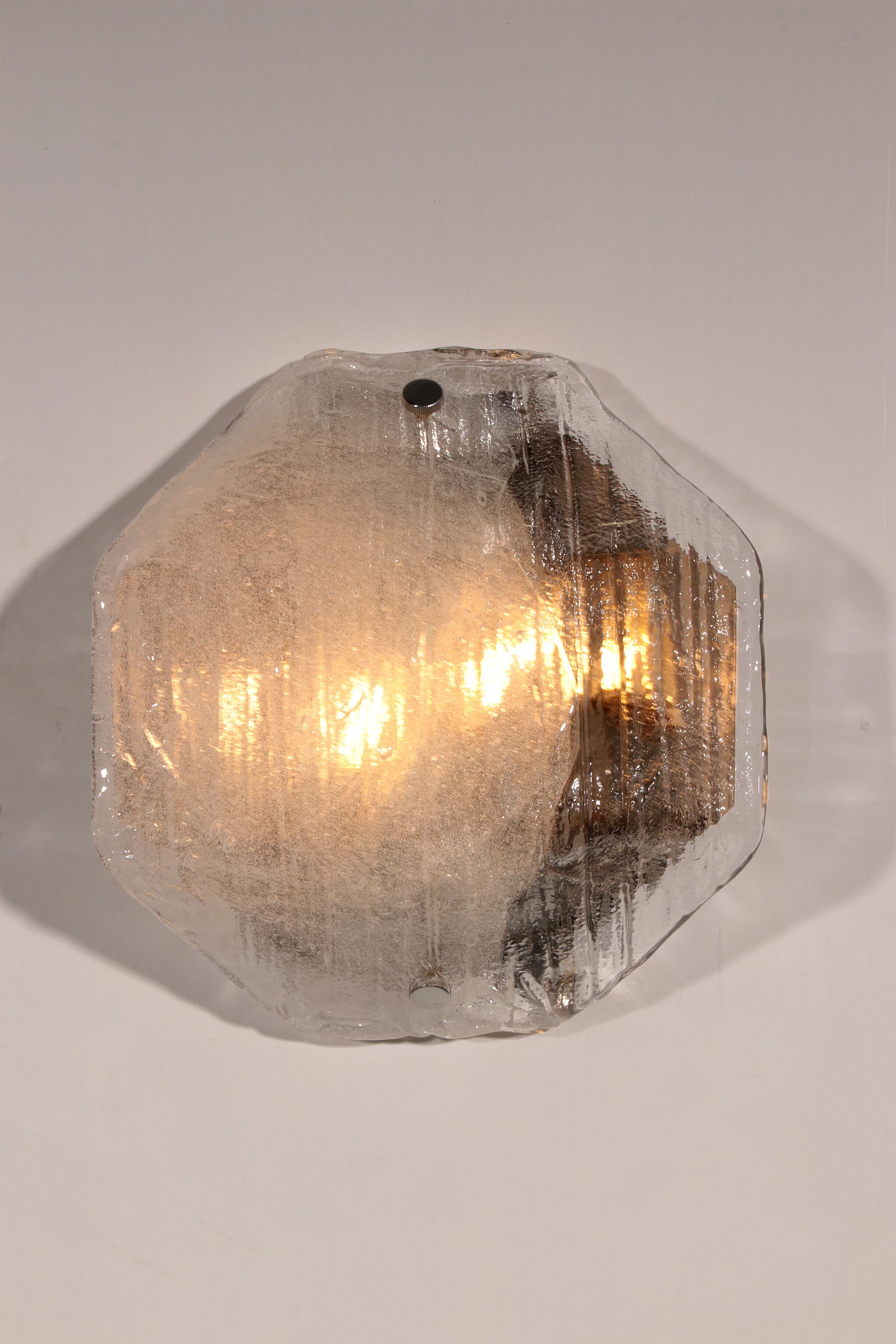 Rare large glass wall light by J.T. Kalmar, Austria, 1970s