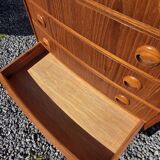 Scandinavian curved teak commode, Kai Kristiansen, 1960