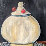 Small oil on canvas still life painting countryside style slow decoration