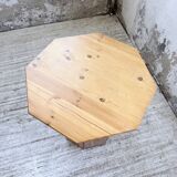 Hexagonal console table guéridon Regain pine 1970