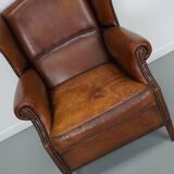 Vintage Dutch Cognac Colored Leather Club Chair