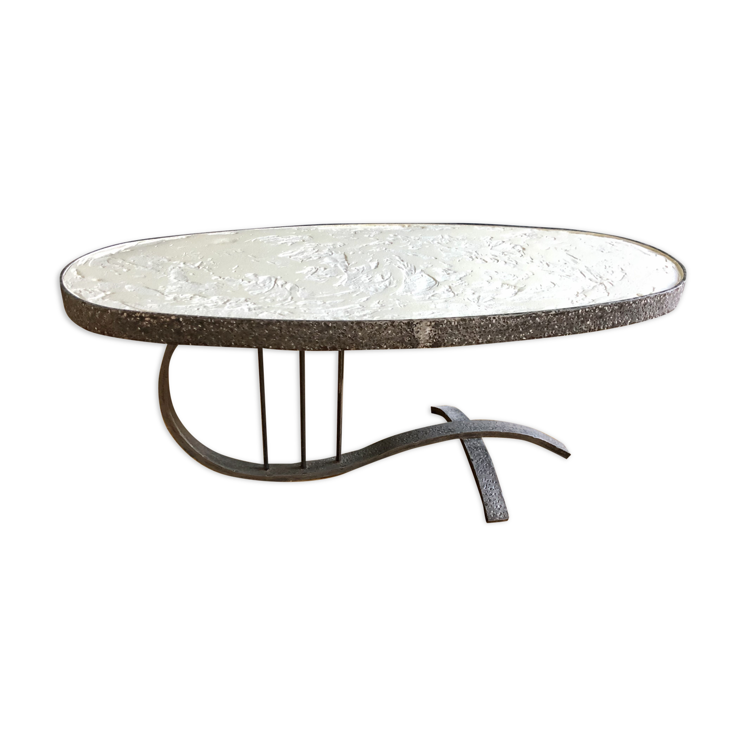 70s wrought iron coffee table