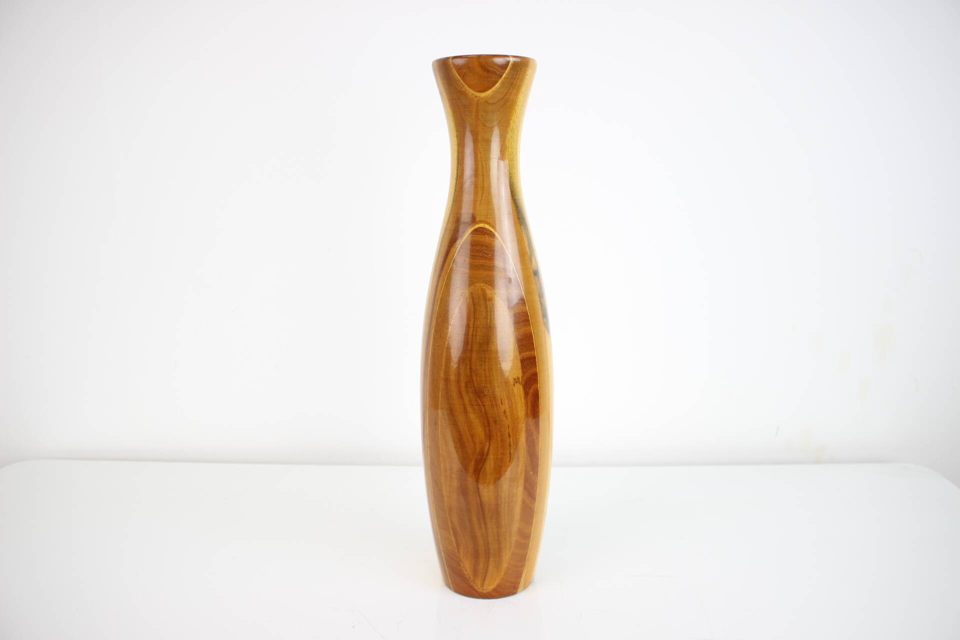 1970s Wooden Vase, Czechoslovakia