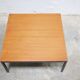 Vintage square modernist coffee table in teak and metal