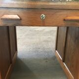 Solid oak administration cabinet desk 1950