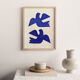 Birds - painting on paper - h158 - majorelle blue - signed eawy