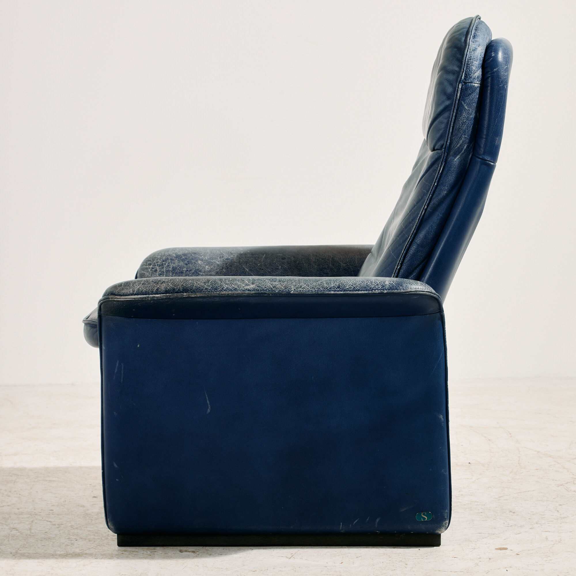 Fauteuil en cuir Ds 50 et ottoman par De Sede, ensemble de 2