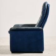 Fauteuil en cuir Ds 50 et ottoman par De Sede, ensemble de 2