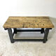 Antique blackened wood and varnished top