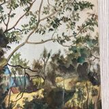 Aquarelle paysage vintage