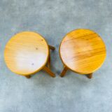 Pair of vintage pine stools