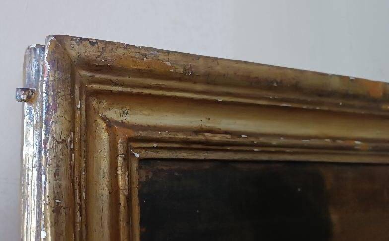 huile sur toile ancienne représentant la Vierge en deuil - époque baroque