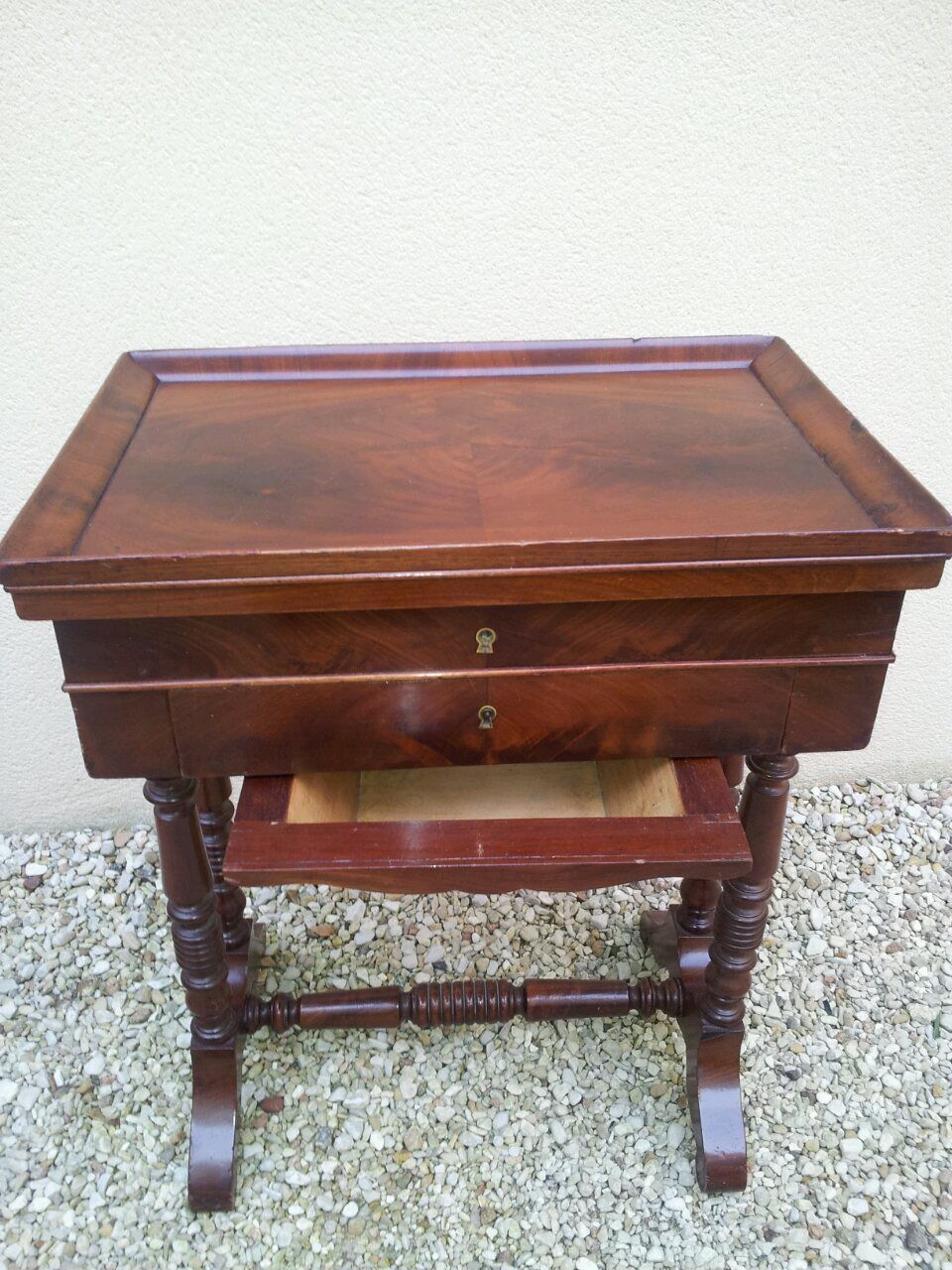 Mahogany work table, Louis Philippe period