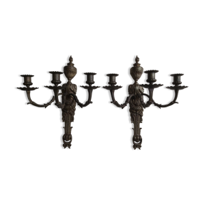 Paire d'appliques en - bronze
