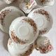 4 antique coffee cups in polychrome iron earth KG Lunéville
