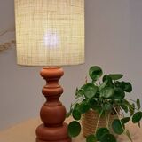 Vintage terracotta wooden lamp