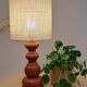 Vintage terracotta wooden lamp