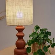 Vintage terracotta wooden lamp