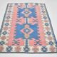 Dusty Pink & Blue Handmade Vintage Rug, 141x184 Cm