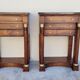 Pair of empire consoles in mahogany and 19th century marble