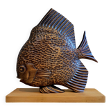 Old vintage wooden sculpture from the 40s-50s signed Rignault